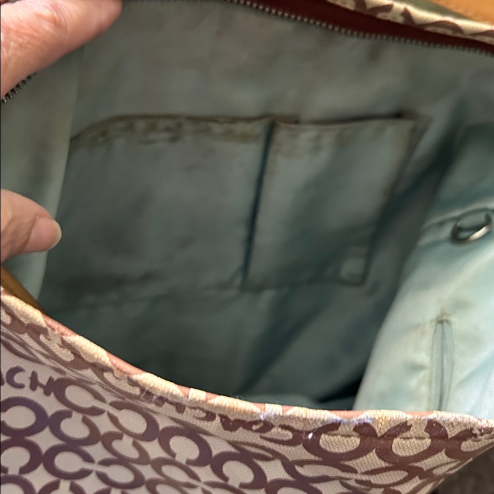 Coach Tan and Brown Signature Shoulder Bag - Picture 3 of 5